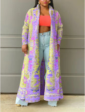 Load image into Gallery viewer, Print Pleat Cardigan Coat
