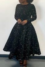 Load image into Gallery viewer, Sexy Solid Maxi Dress Long Sleeve Sequins
