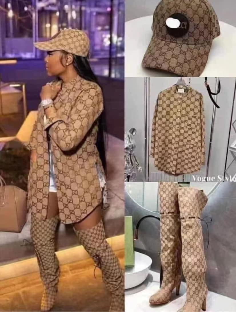 Gucci Set for Women ( Hat, Boots and Shirt)