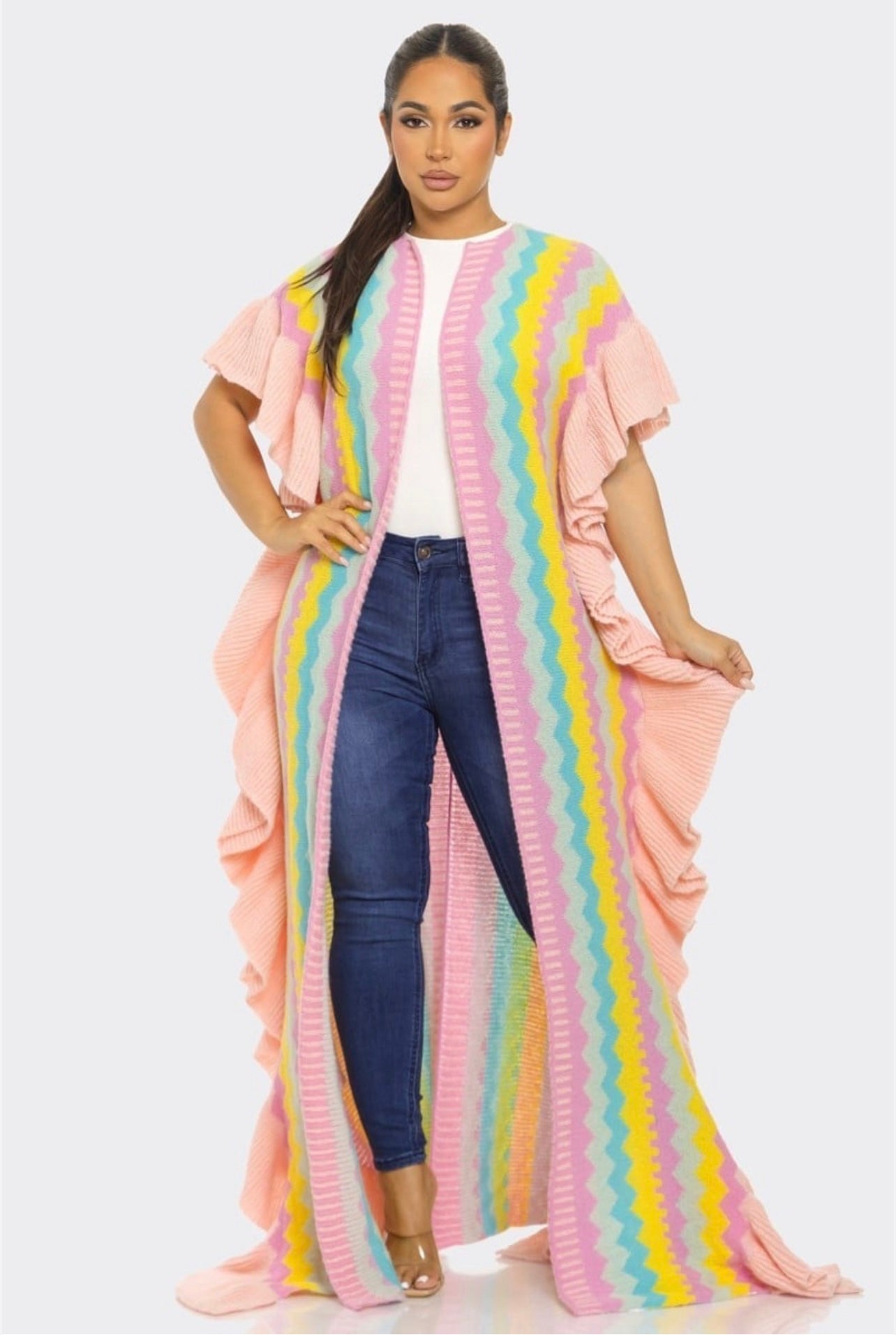 Kenitra Open Cardigan Ruffle