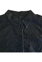Load image into Gallery viewer, Sequins Long Dressy Solid Shirt
