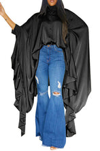 Load image into Gallery viewer, SEXY SHIRT TOP LONG CAPE SLEEVE BUTTON FRONT
