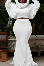 Load image into Gallery viewer, SOLID SETS LONG SLEEVE MAXI SKIRT HOODED
