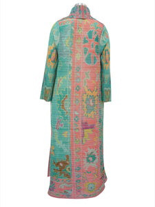 Print Pleat Cardigan Coat