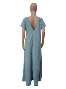 Retro Loose Backless Dress