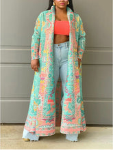 Load image into Gallery viewer, Print Pleat Cardigan Coat
