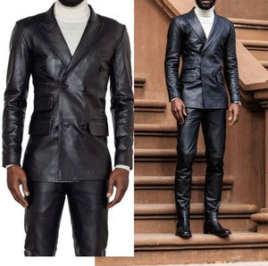 Custom Made Men Leather Suit