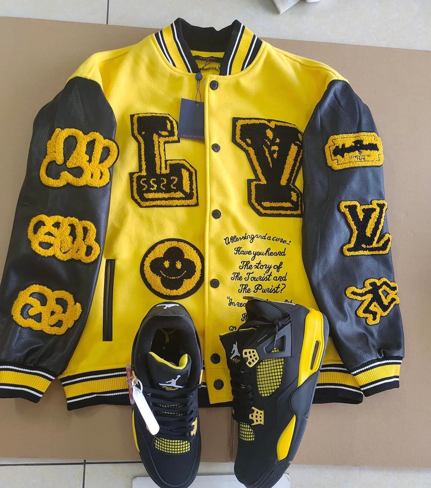 Louis Vuitton Letterman Jacket w/Jordan 4’s