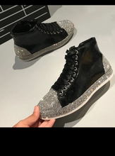 Load image into Gallery viewer, Rhinestones High top Men sneakers
