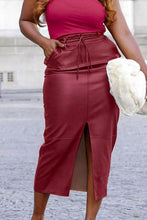 Load image into Gallery viewer, SKIRTS SOLID COLOR FAUX LEATHER
