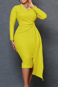 ONE PIECE DRESSES LONG SLEEVE SOLID