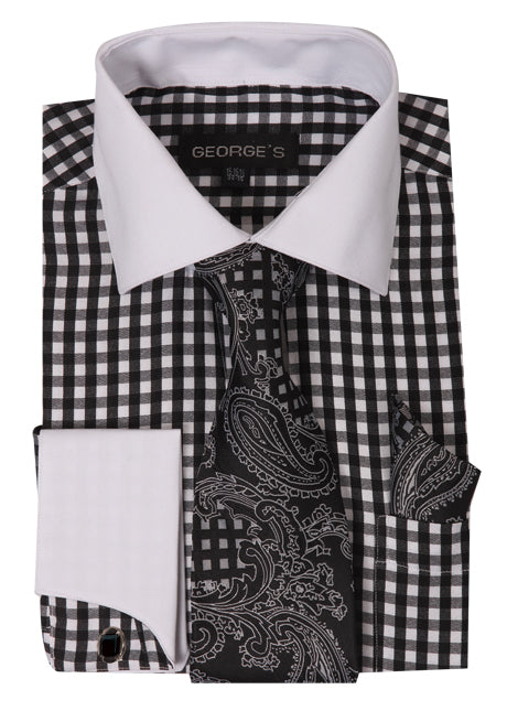 Checkered shirt with tie
