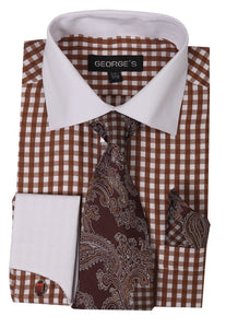 Checkered shirt with tie
