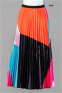 Capriana Couture RA022 Pleated Colorblock Skirt