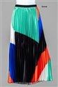 Capriana Couture RA022 Pleated Colorblock Skirt