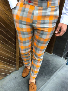Spring Pattern Circle Printing Pants Business Men Casual Buttoned Design Suit Pants Autumn Pocket Man Leggings Trousers