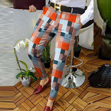 Load image into Gallery viewer, Spring Pattern Circle Printing Pants Business Men Casual Buttoned Design Suit Pants Autumn Pocket Man Leggings Trousers

