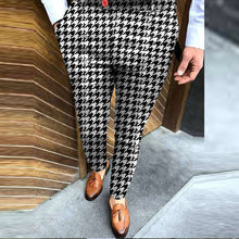 Load image into Gallery viewer, Spring Pattern Circle Printing Pants Business Men Casual Buttoned Design Suit Pants Autumn Pocket Man Leggings Trousers
