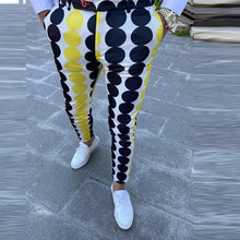 Load image into Gallery viewer, Spring Pattern Circle Printing Pants Business Men Casual Buttoned Design Suit Pants Autumn Pocket Man Leggings Trousers
