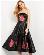 Jovani 04817 Floral Applique Aline Dress