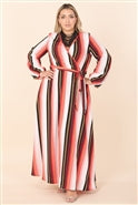 Karen T Designs 5155 Mock Wrap Print Dress