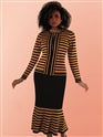Load image into Gallery viewer, Kayla 5202 stripes and Mermaid skirt 2pc knit suit
