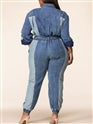 Load image into Gallery viewer, L&#39;atiste by Army PLJ21240X Two Tone Denim PlusSize Jumpsuit
