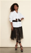 Luxe Mode LM144 Tulle and Cotton Tunic Dress