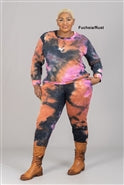 Sabria Lauren FA5007 Crewneck Prink Knit 2pc Jog Set  Available in Plus Size too!
