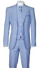 Load image into Gallery viewer, 3pc seersucker suit with vest.

