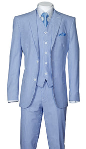3pc seersucker suit with vest.