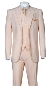 3pc seersucker suit with vest.
