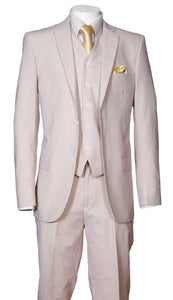 3pc seersucker suit with vest.