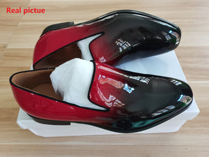 Red Bottoms Dandelion Flats Black Suede Patent Leather