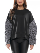 Why Dress T200667X Print Sleeve PlusSize Sweatshirt