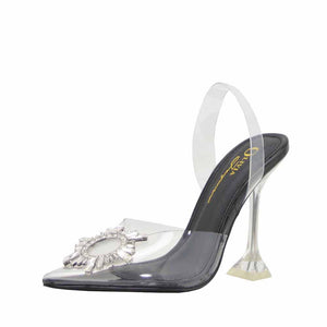 CLEAR HEEL PVC RHINESTONES HEEL