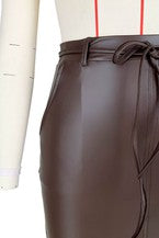 Load image into Gallery viewer, SKIRTS SOLID COLOR FAUX LEATHER
