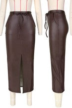 Load image into Gallery viewer, SKIRTS SOLID COLOR FAUX LEATHER
