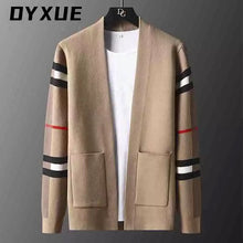 Load image into Gallery viewer, European Designer Autumn Winter luxury men&#39;s High-end classic Plaid knitted cardigan sweater casual Jacket Fashion Brand
