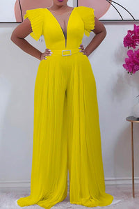 Jumpsuit Sleeveless Solid Color