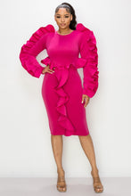 Load image into Gallery viewer, Ruffle MIDI Dress
