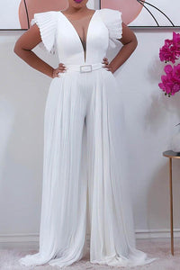 Jumpsuit Sleeveless Solid Color