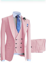 Load image into Gallery viewer, Men&#39;s Suit 3 Pieces Slim Fit Formal Prom Tuxedos Jacket for Groomsmen(Blazer+Vest+Pant)
