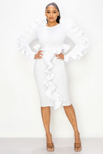Load image into Gallery viewer, Ruffle MIDI Dress
