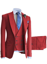 Load image into Gallery viewer, Men&#39;s Suit 3 Pieces Slim Fit Formal Prom Tuxedos Jacket for Groomsmen(Blazer+Vest+Pant)
