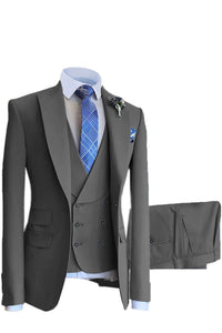 Men's Suit 3 Pieces Slim Fit Formal Prom Tuxedos Jacket for Groomsmen(Blazer+Vest+Pant)