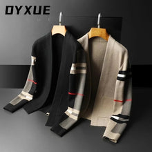 Load image into Gallery viewer, European Designer Autumn Winter luxury men&#39;s High-end classic Plaid knitted cardigan sweater casual Jacket Fashion Brand
